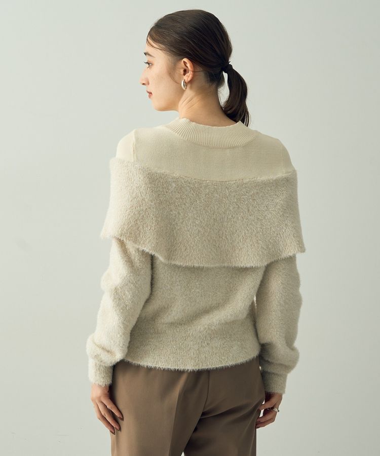 YECCA VECCA「ラメ混レイヤードデザインシャギーニット」|ニット・セーター|