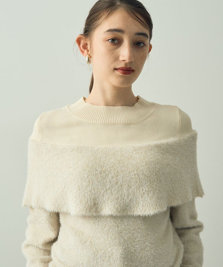 YECCA VECCA「ラメ混レイヤードデザインシャギーニット」|ニット・セーター|