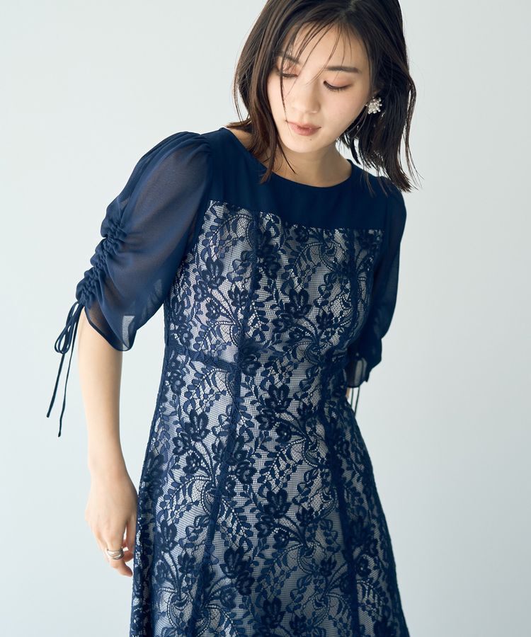 YECCA VECCA「レース切替フレアドレス」|ワンピース|