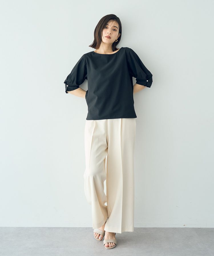 YECCA VECCA「タックパールスリーブサッカーブラウス」|シャツ・ブラウス|