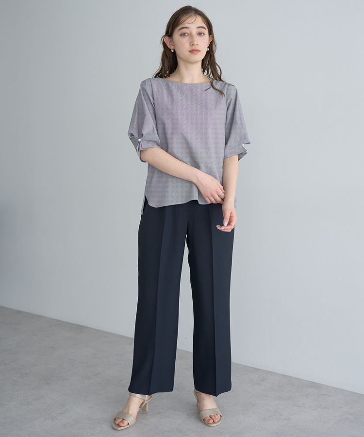 YECCA VECCA「タックパールスリーブサッカーブラウス」|シャツ・ブラウス|