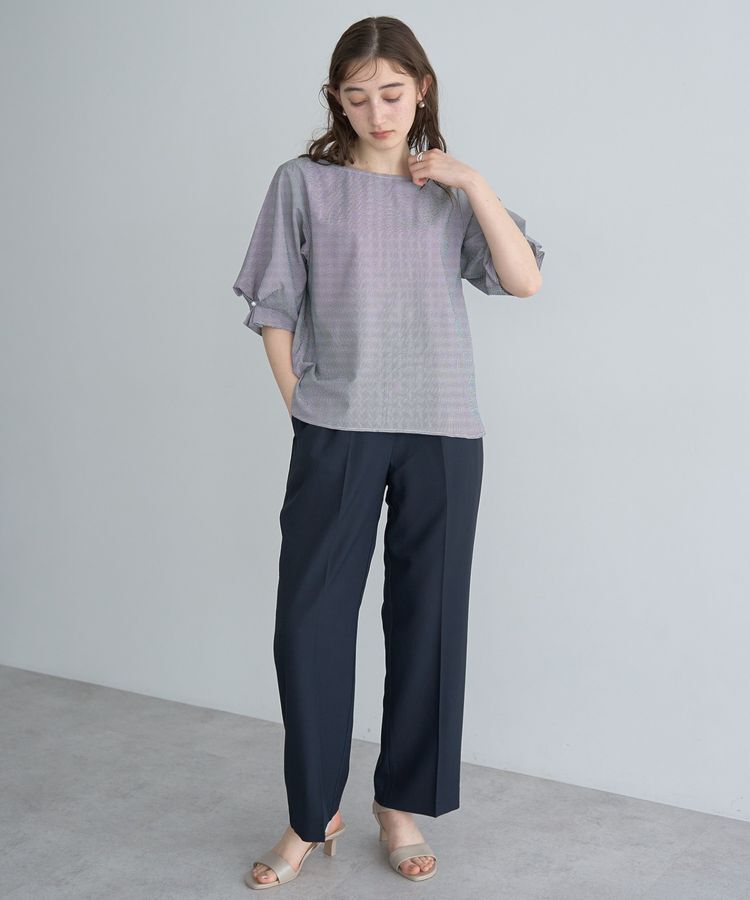 YECCA VECCA「タックパールスリーブサッカーブラウス」|シャツ・ブラウス|