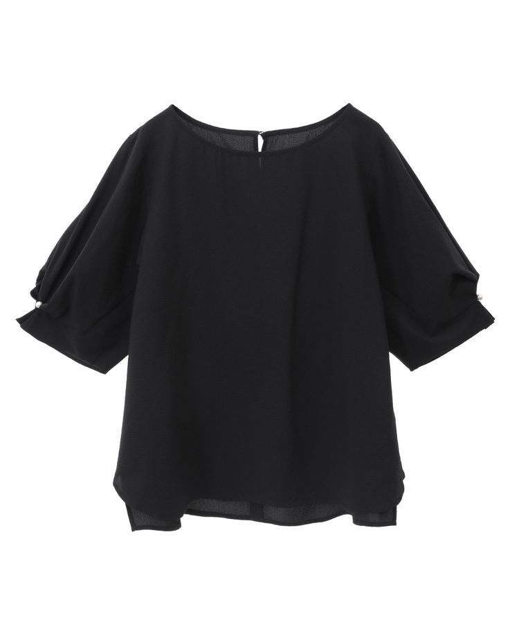 YECCA VECCA「タックパールスリーブサッカーブラウス」|シャツ・ブラウス|