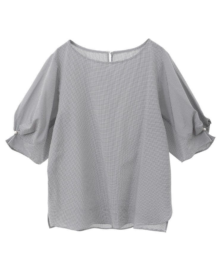 YECCA VECCA「タックパールスリーブサッカーブラウス」|シャツ・ブラウス|