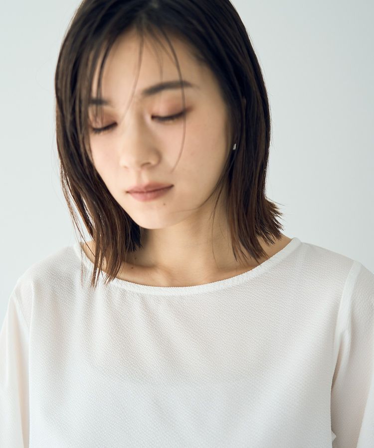 YECCA VECCA「タックパールスリーブサッカーブラウス」|シャツ・ブラウス|