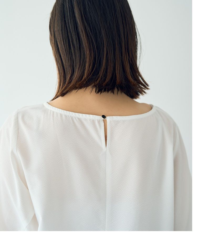 YECCA VECCA「タックパールスリーブサッカーブラウス」|シャツ・ブラウス|