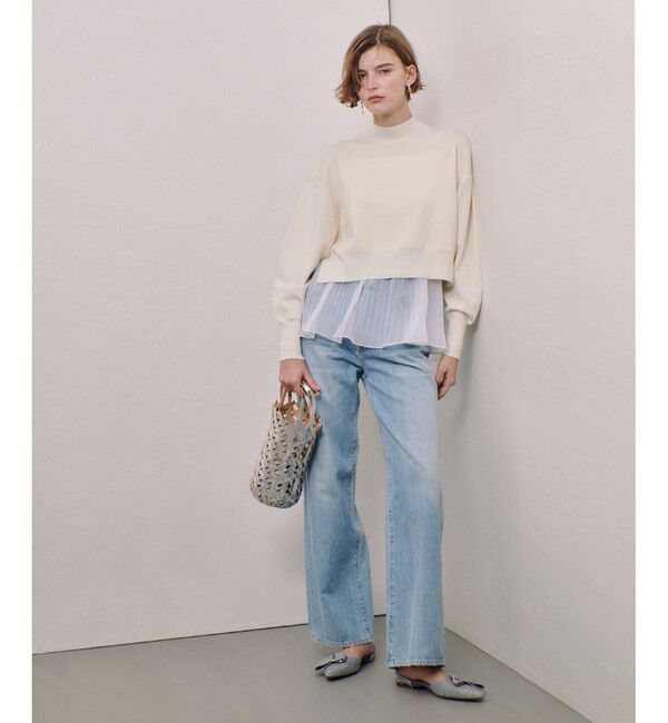 allureville「セットシアーペプラムプルオーバー」|ニット・セーター|