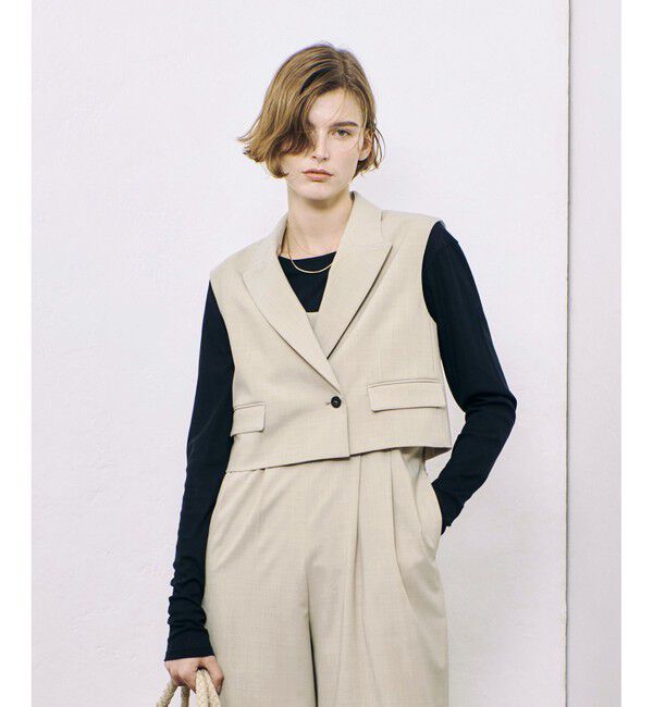 allureville「ストレッチトロショートジレ」|ベスト・ジレ|