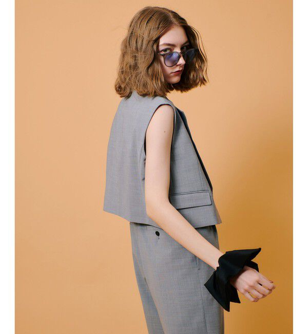 allureville「ストレッチトロショートジレ」|ベスト・ジレ|