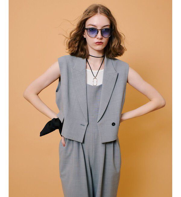 allureville「ストレッチトロショートジレ」|ベスト・ジレ|