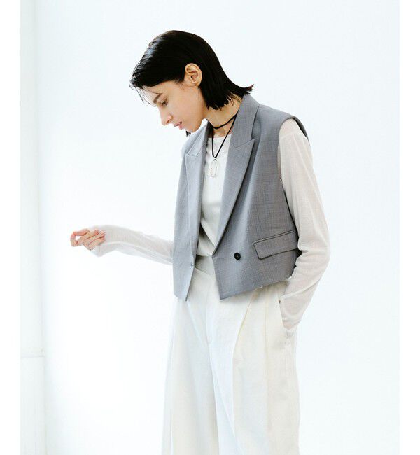 allureville「ストレッチトロショートジレ」|ベスト・ジレ|