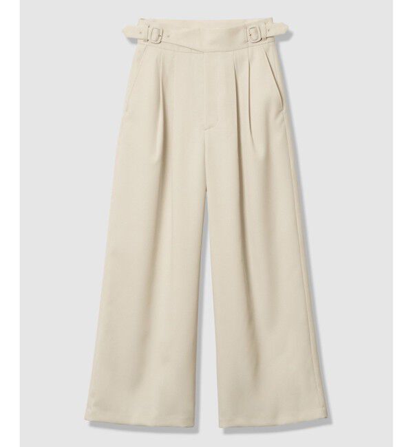 allureville「ウールサテンハイウエストパンツ」|チノ|