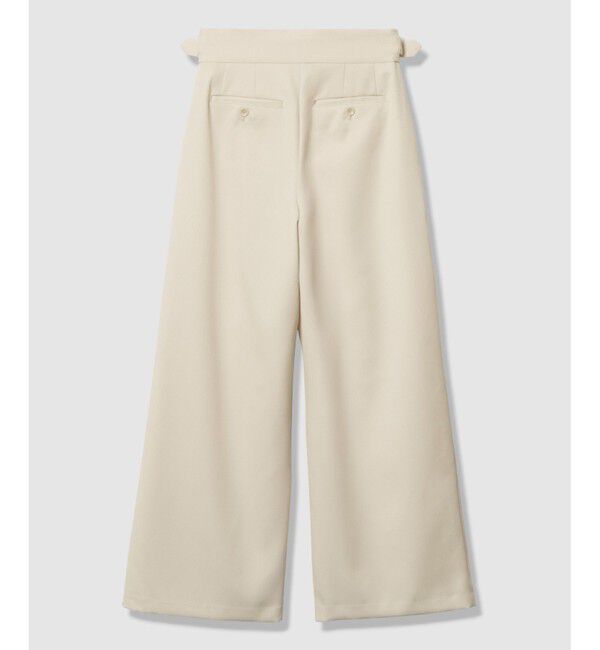 allureville「ウールサテンハイウエストパンツ」|チノ|