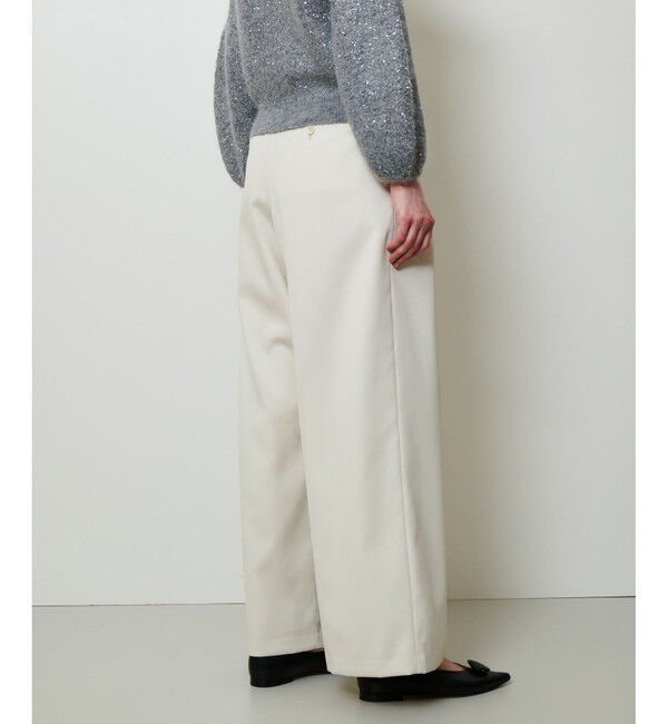 allureville「ウールサテンハイウエストパンツ」|チノ|
