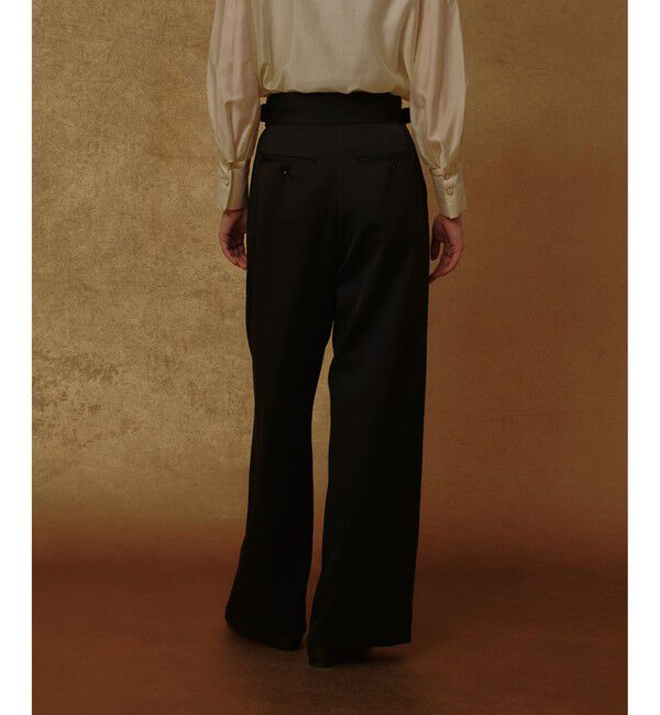 allureville「ウールサテンハイウエストパンツ」|チノ|