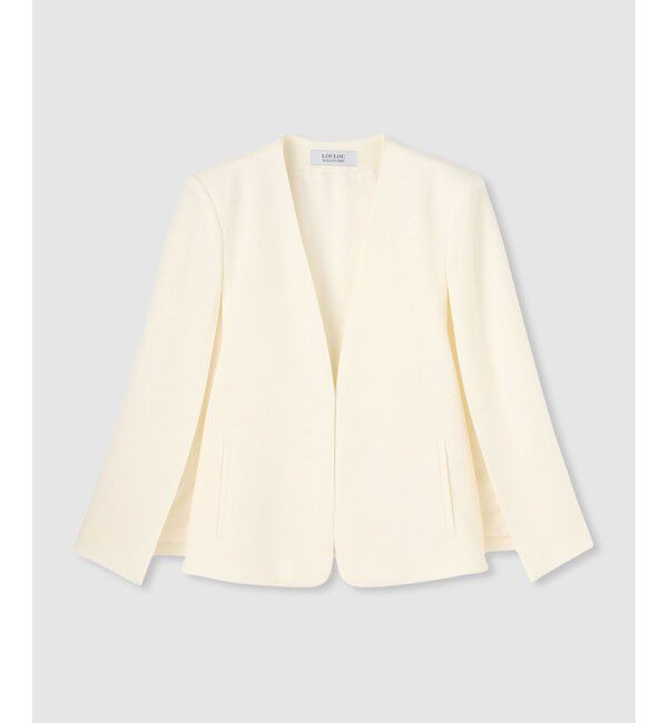 LOULOU WILLOUGHBY「◇【LOULOU WILLOUGHBY】リトルブラックケープジャケット」|ノーカラージャケット|オフホワイト