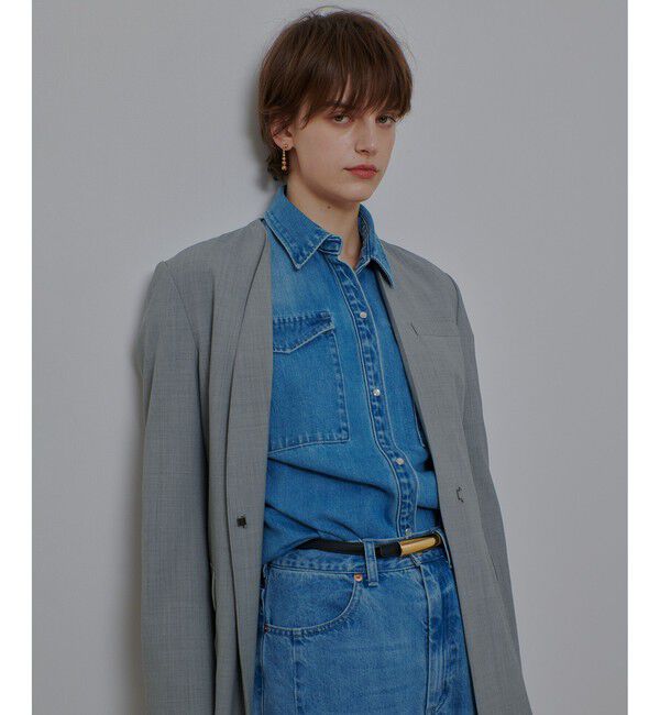 allureville「ストレッチノーカラージャケット」|ノーカラージャケット|ライトグレー