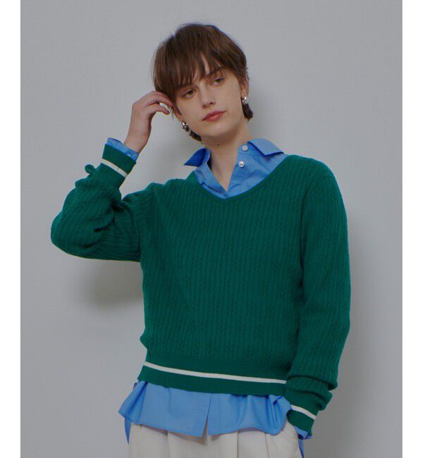 allureville「Ｗミニケーブルプルオーバー」|ニット・セーター|