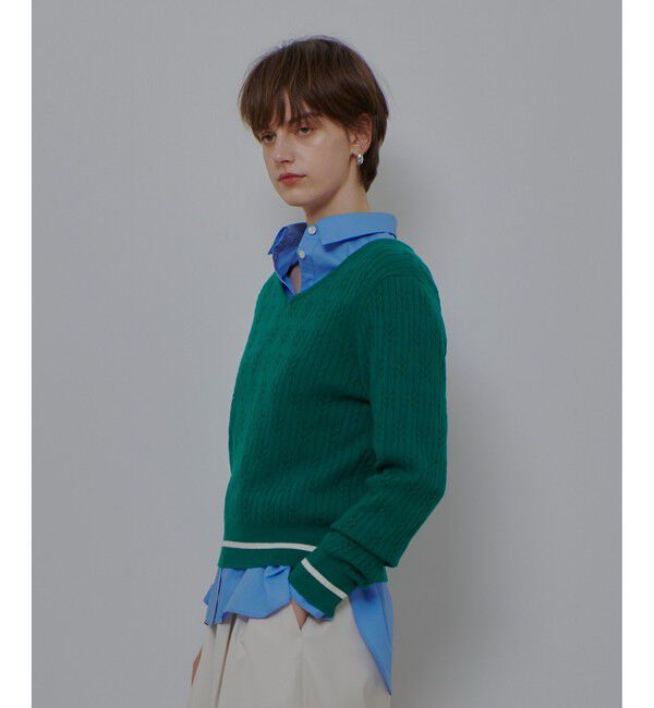 allureville「Ｗミニケーブルプルオーバー」|ニット・セーター|