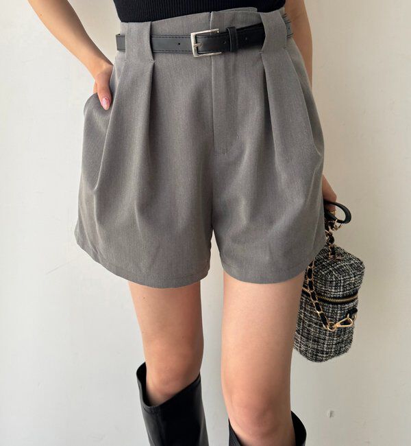  「ベルト付きショーパン」|その他|グレー