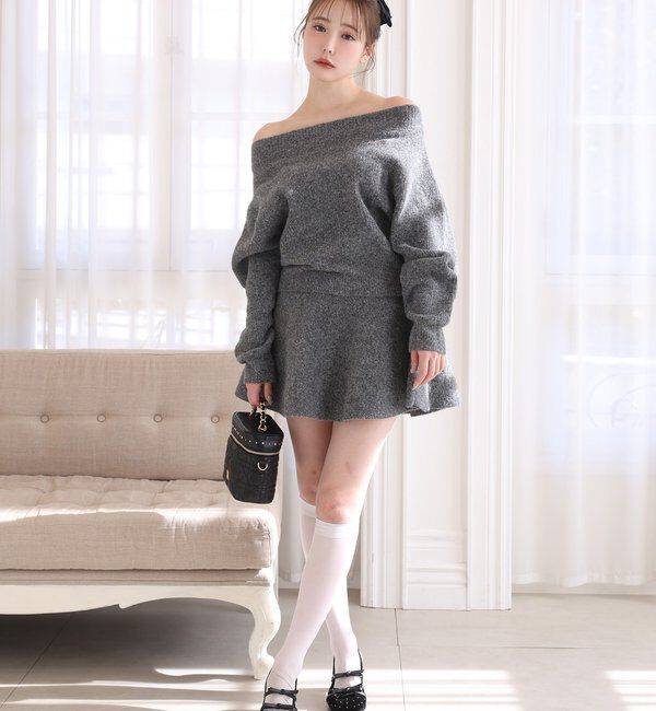  「オフショルニットセットアップ」|ワンピース|