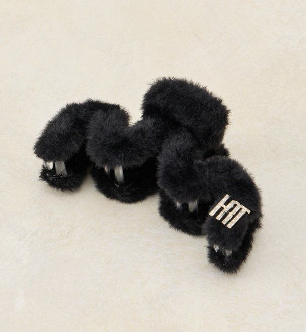  「【Latini】ロゴ付きフェイクファークリップ」|その他|ブラック