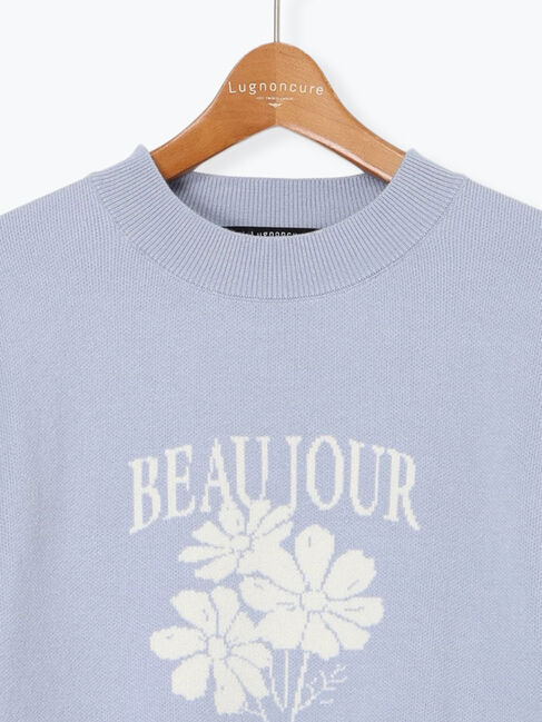 Lugnoncure「フラワーモチーフロゴニットプルオーバー」|ニット・セーター|