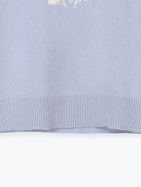 Lugnoncure「フラワーモチーフロゴニットプルオーバー」|ニット・セーター|