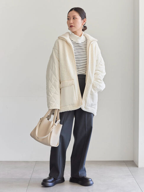 Samansa Mos2 blue「フリル衿ニットプルオーバー」|ニット・セーター|