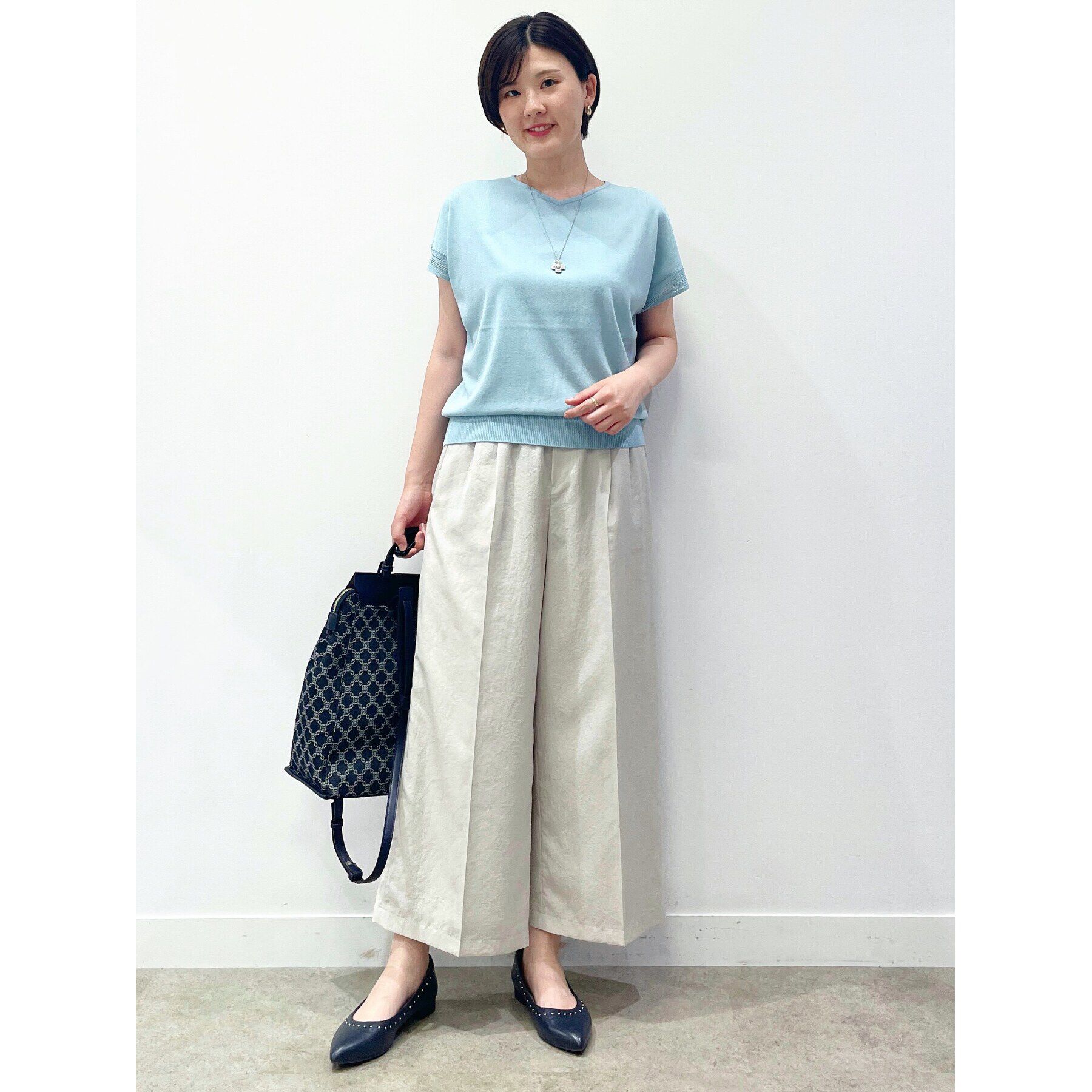 Reflect「【SALE／WEB限定カラーあり／二の腕カバー◎】透かし柄スリーブニット」|ニット・セーター|