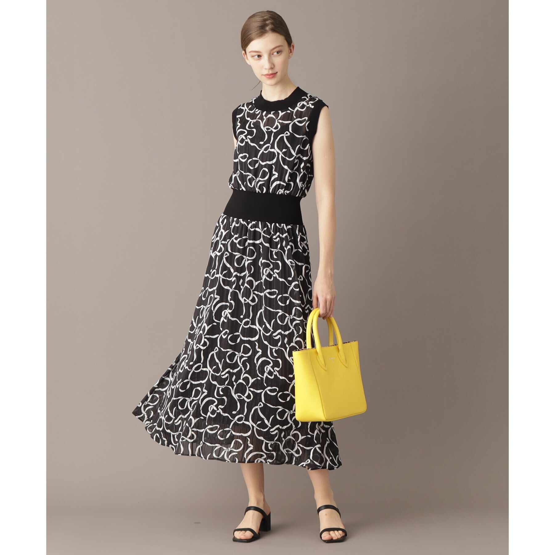 DRESSTERIOR「シアーリボンテーププリントドレス」|ワンピース|