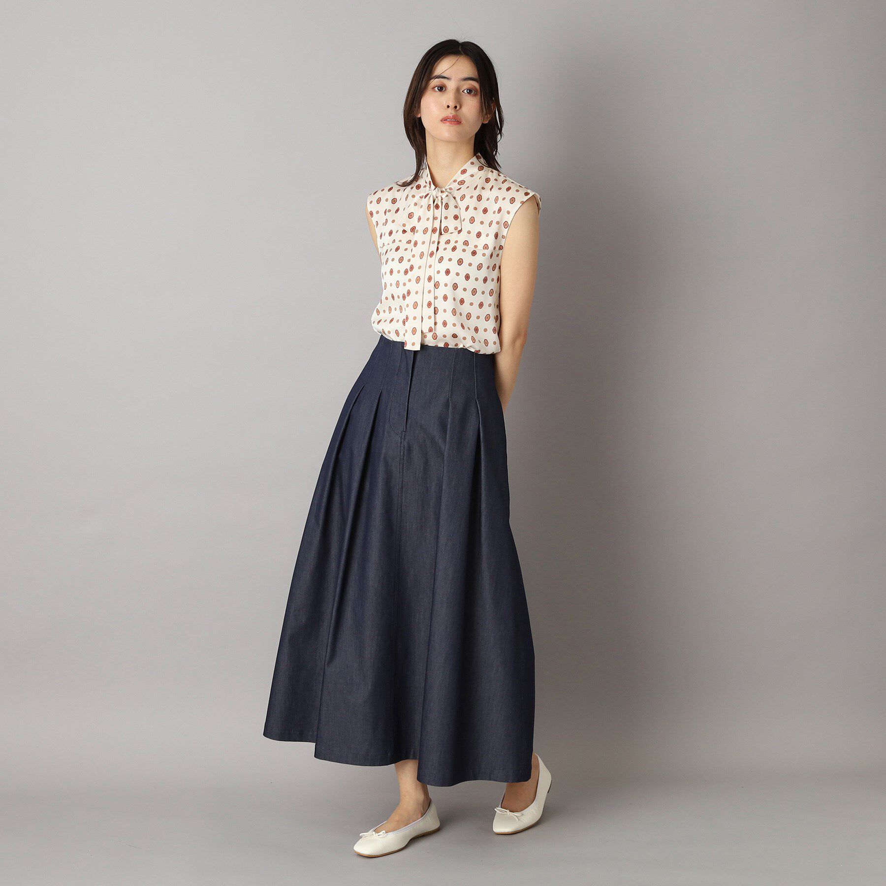 DRESSTERIOR「【接触冷感/吸水速乾】クールタッチデニムライクタックスカート」|スカート|