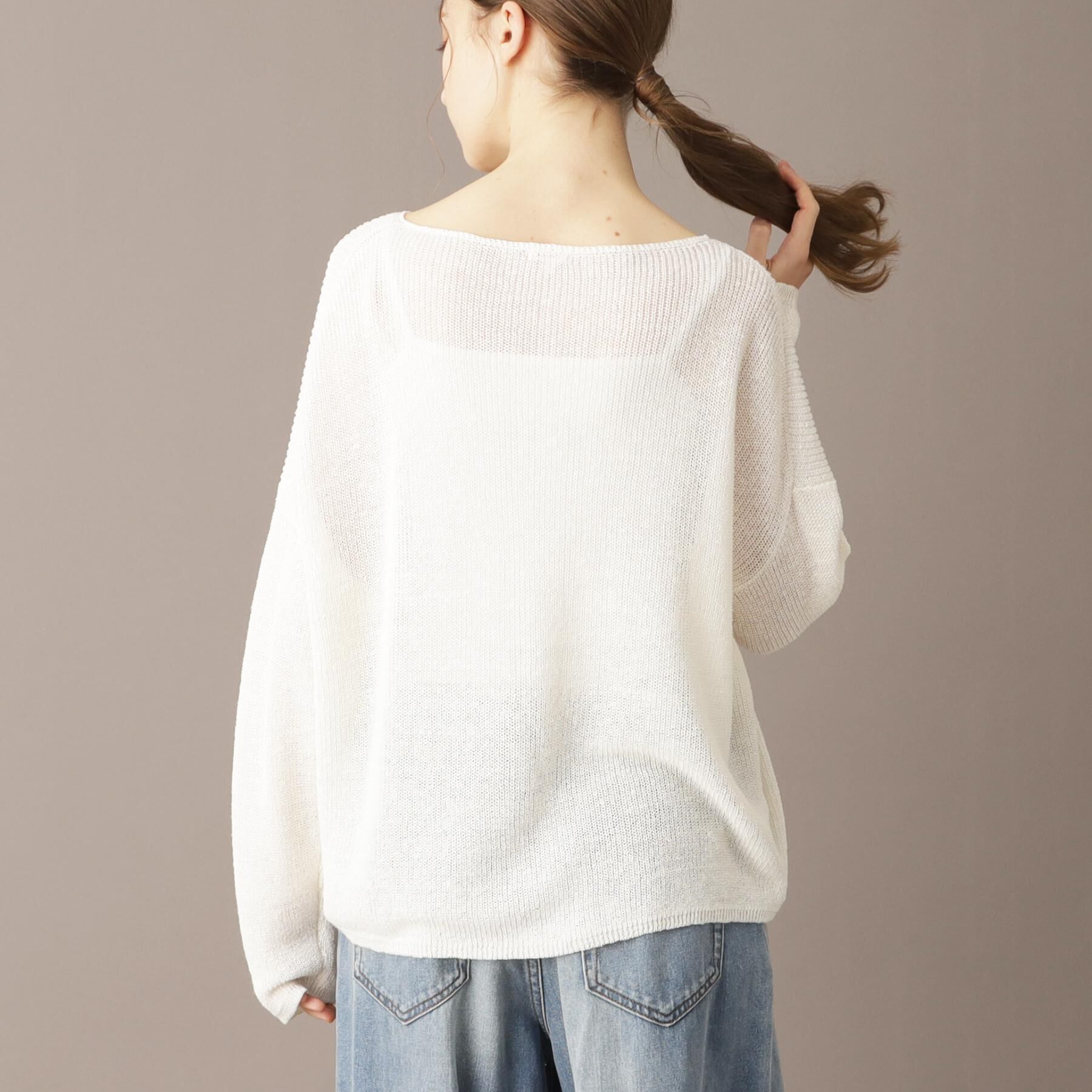 DRESSTERIOR「【洗える/薄手/清涼感】リネンブレンドプルオーバー」|ニット・セーター|