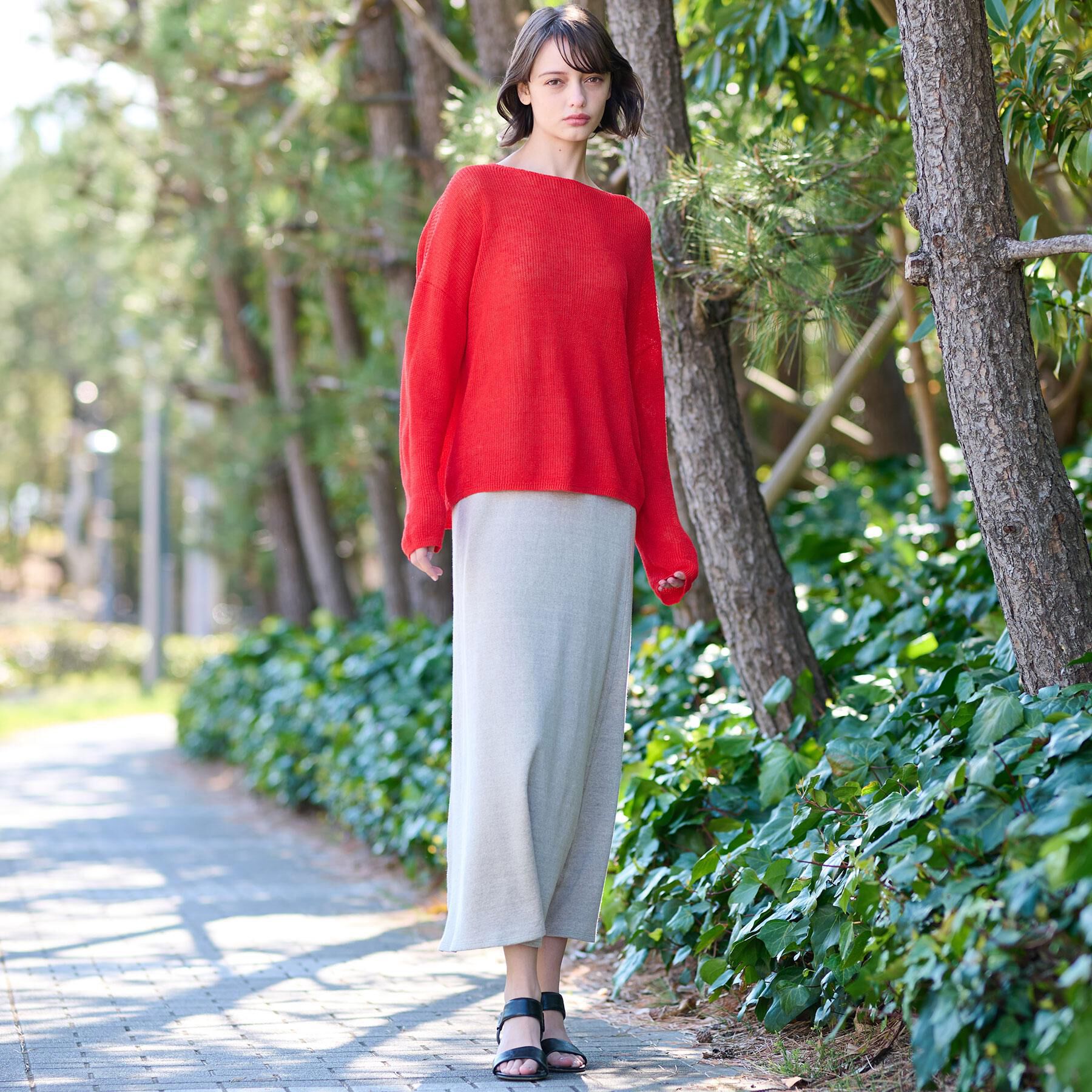 DRESSTERIOR「【洗える/薄手/清涼感】リネンブレンドプルオーバー」|ニット・セーター|