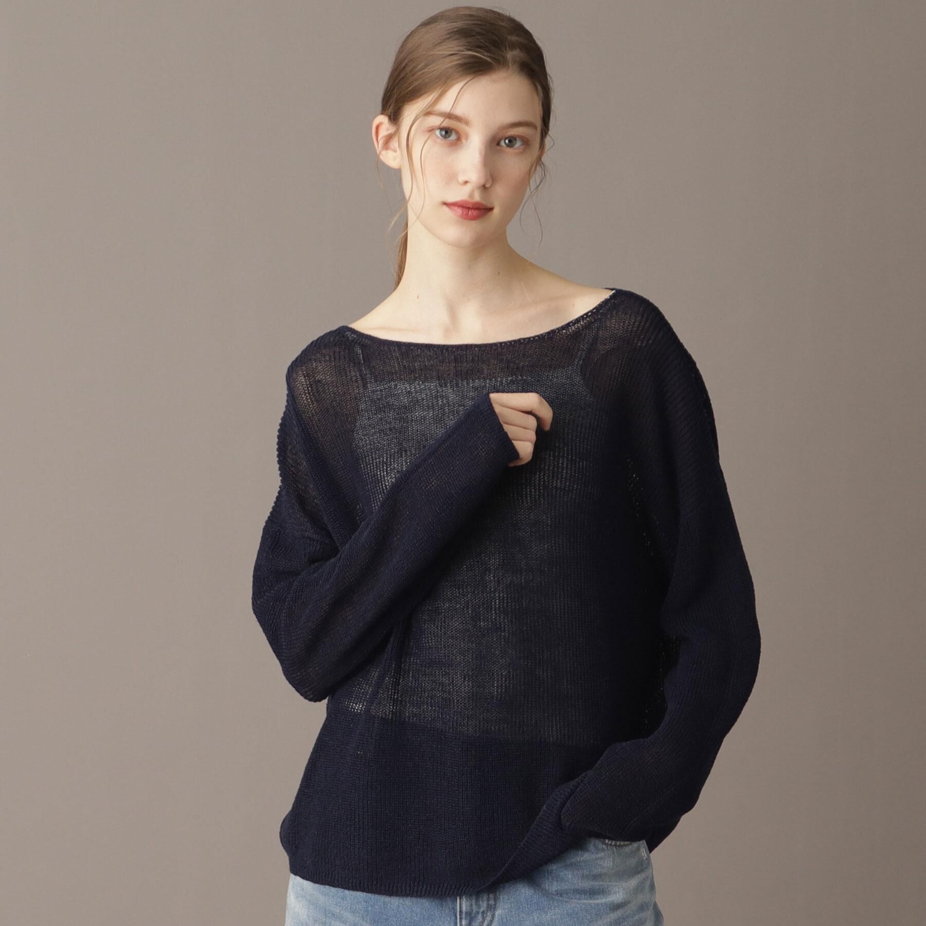 DRESSTERIOR「【洗える/薄手/清涼感】リネンブレンドプルオーバー」|ニット・セーター|