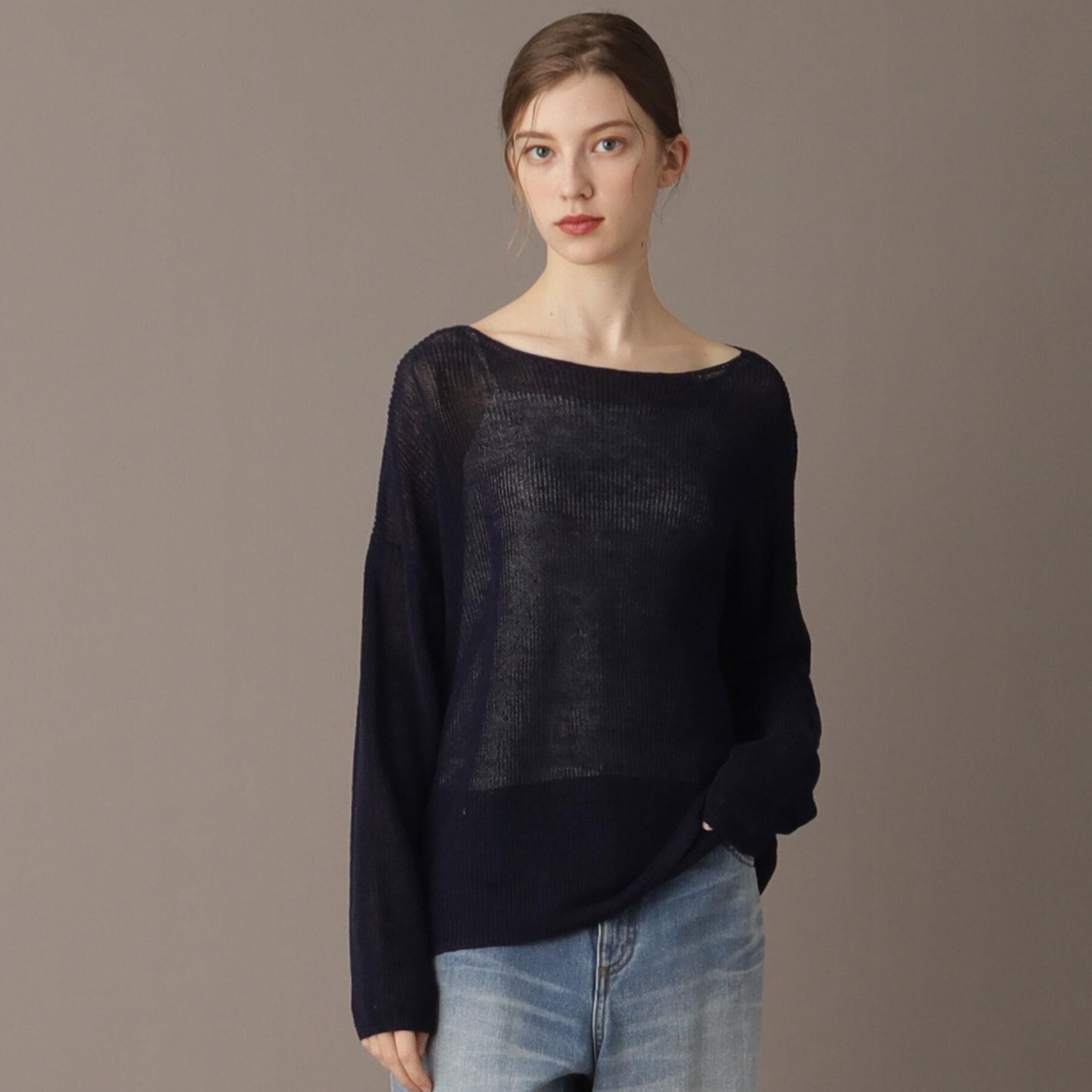 DRESSTERIOR「【洗える/薄手/清涼感】リネンブレンドプルオーバー」|ニット・セーター|