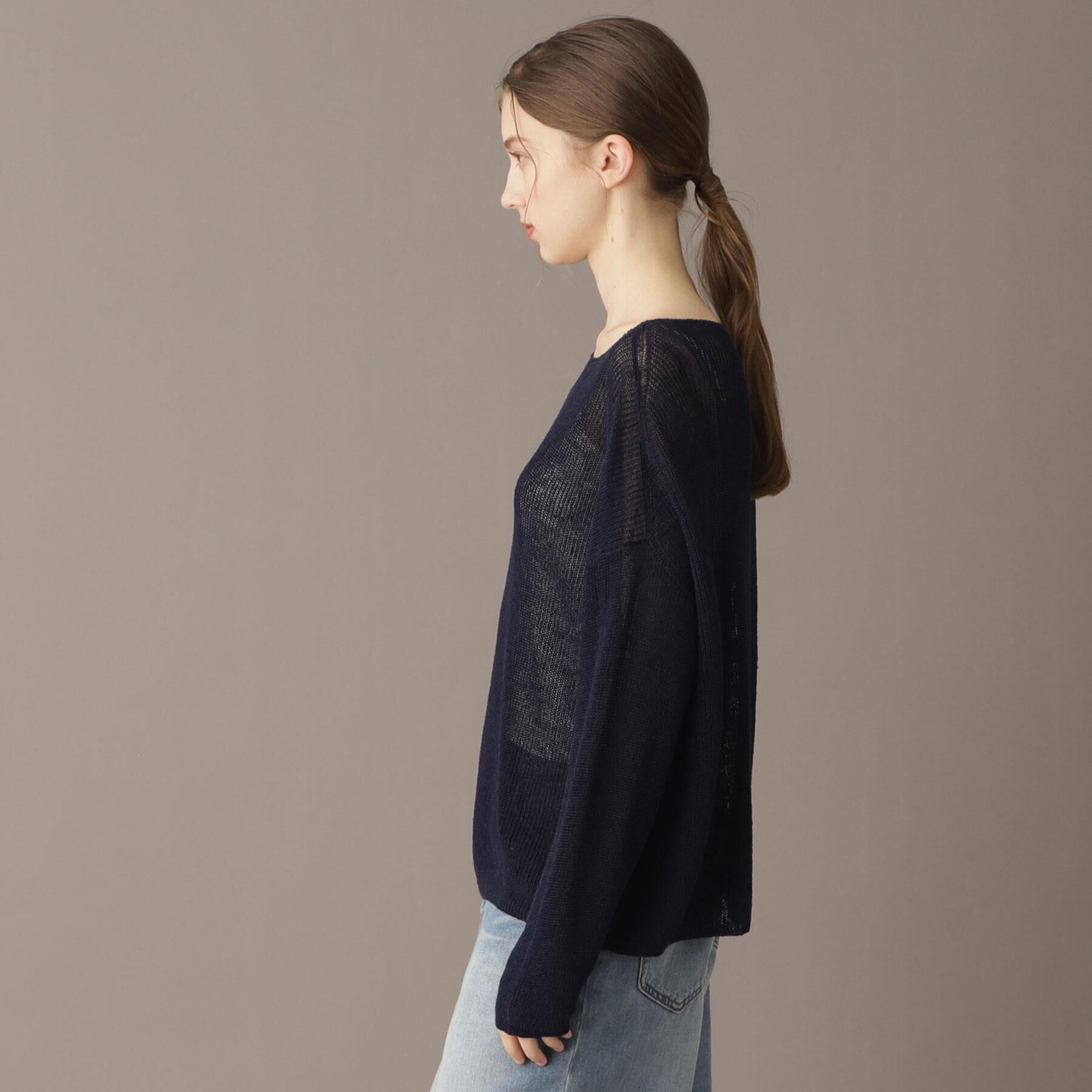 DRESSTERIOR「【洗える/薄手/清涼感】リネンブレンドプルオーバー」|ニット・セーター|