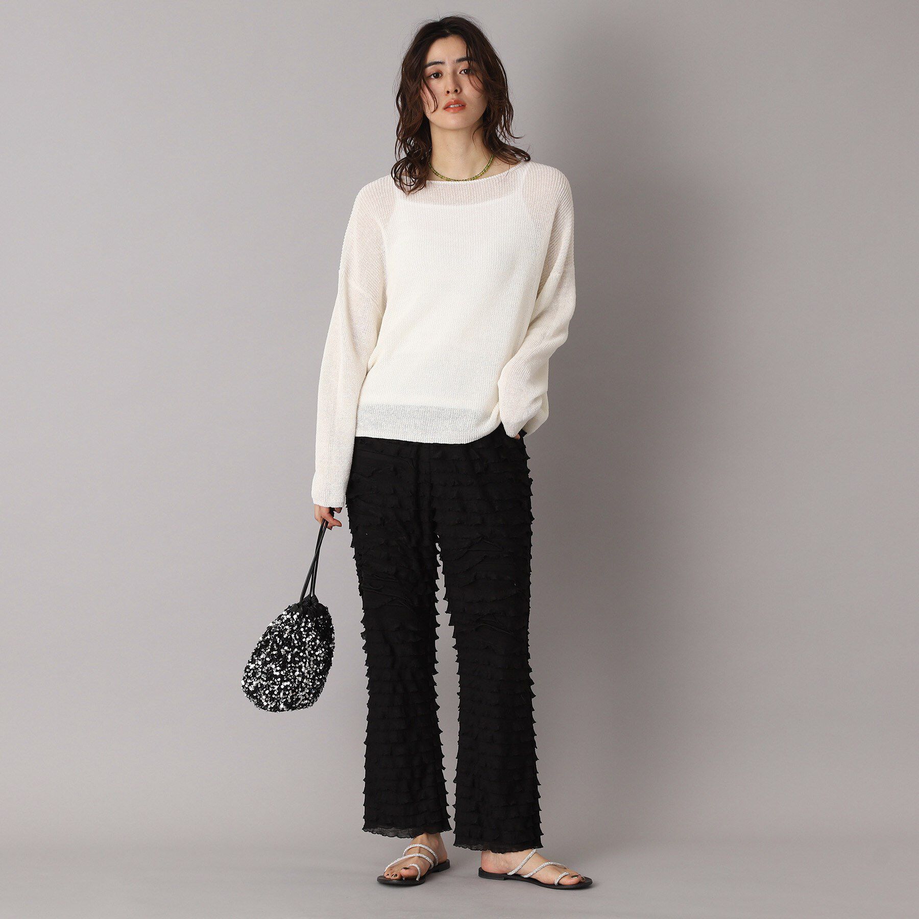 DRESSTERIOR「【洗える/薄手/清涼感】リネンブレンドプルオーバー」|ニット・セーター|