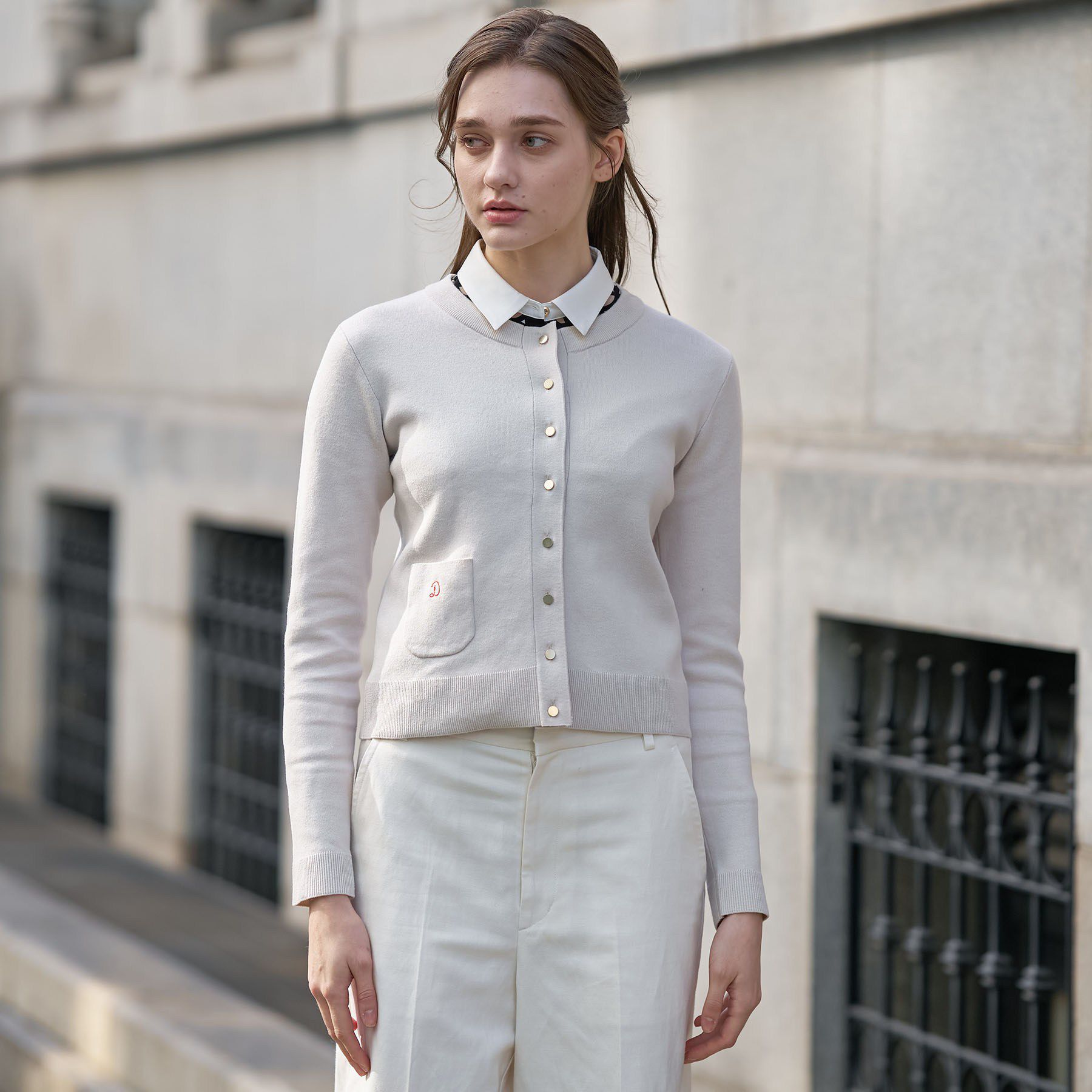 DRESSTERIOR「ウォッシャブルコットンカシミヤカーディガン」|カーディガン|ライトグレー(010