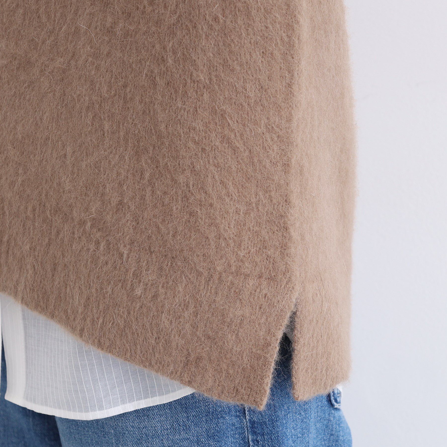 INDIVI「【フォックス混】ゆるシルエットヘアリーニットベスト」|ニット・セーター|