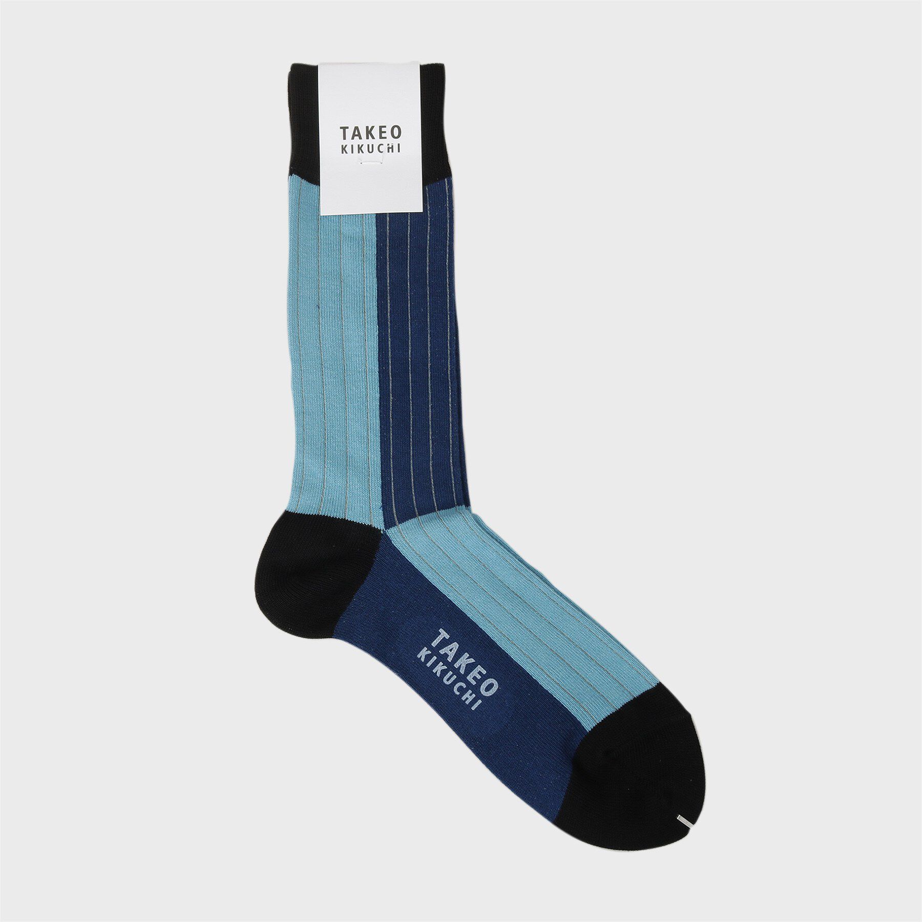 TAKEO KIKUCHI「カラーブロック クルーソックス」|ソックス|ブルー(591)