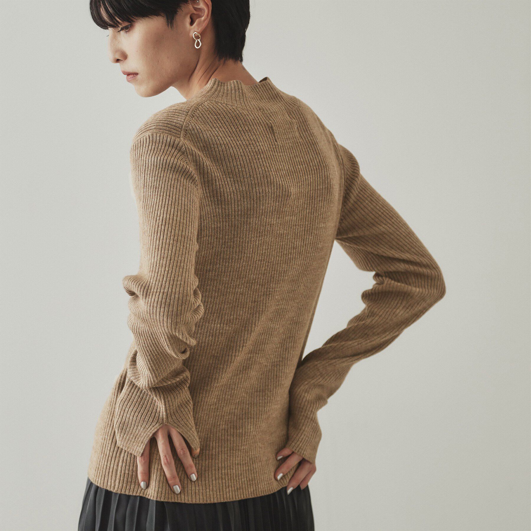 OPAQUE.CLIP「ハイネックリブニット／FILIVIVI・フィルビビ【洗濯機洗い可】」|ニット・セーター|