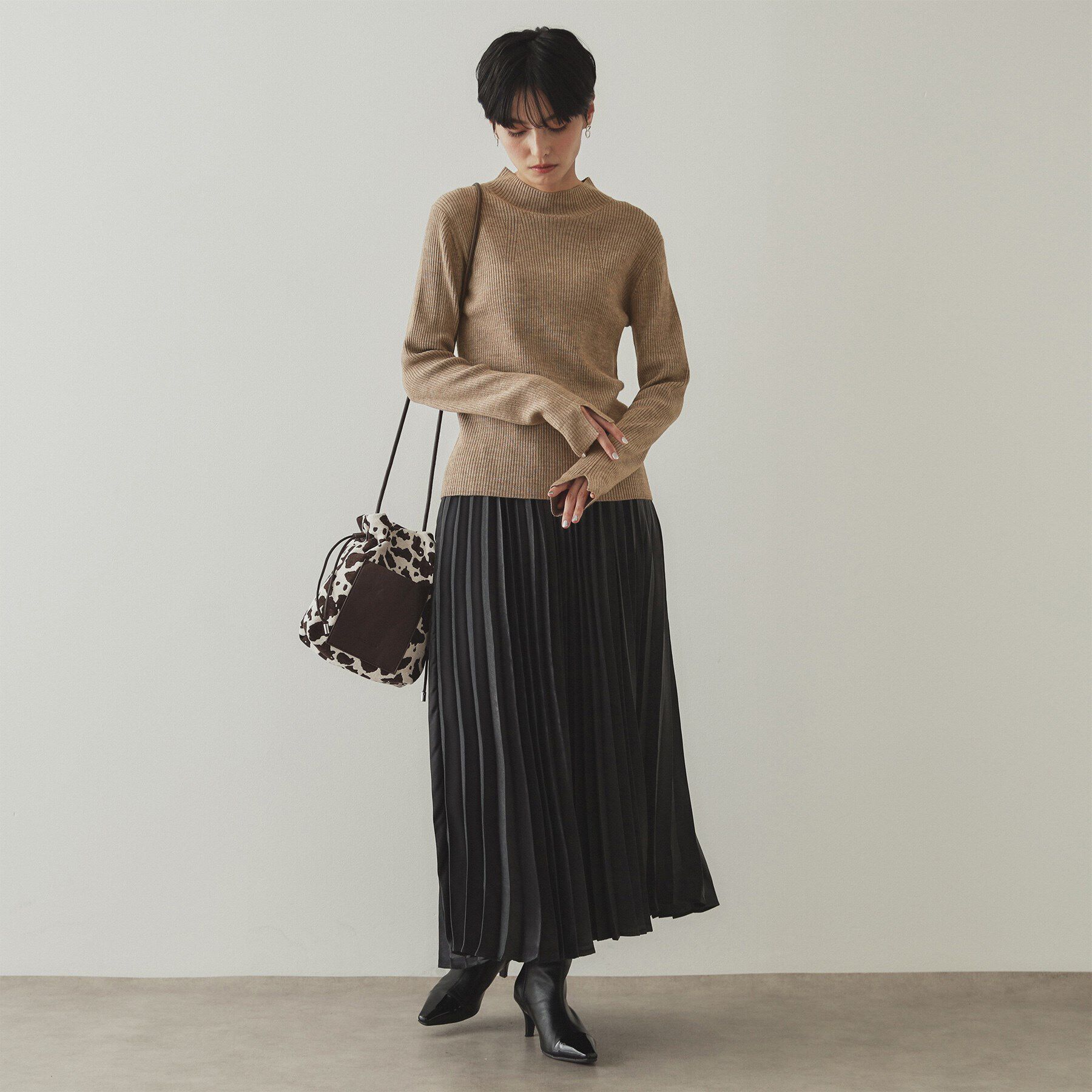 OPAQUE.CLIP「ハイネックリブニット／FILIVIVI・フィルビビ【洗濯機洗い可】」|ニット・セーター|