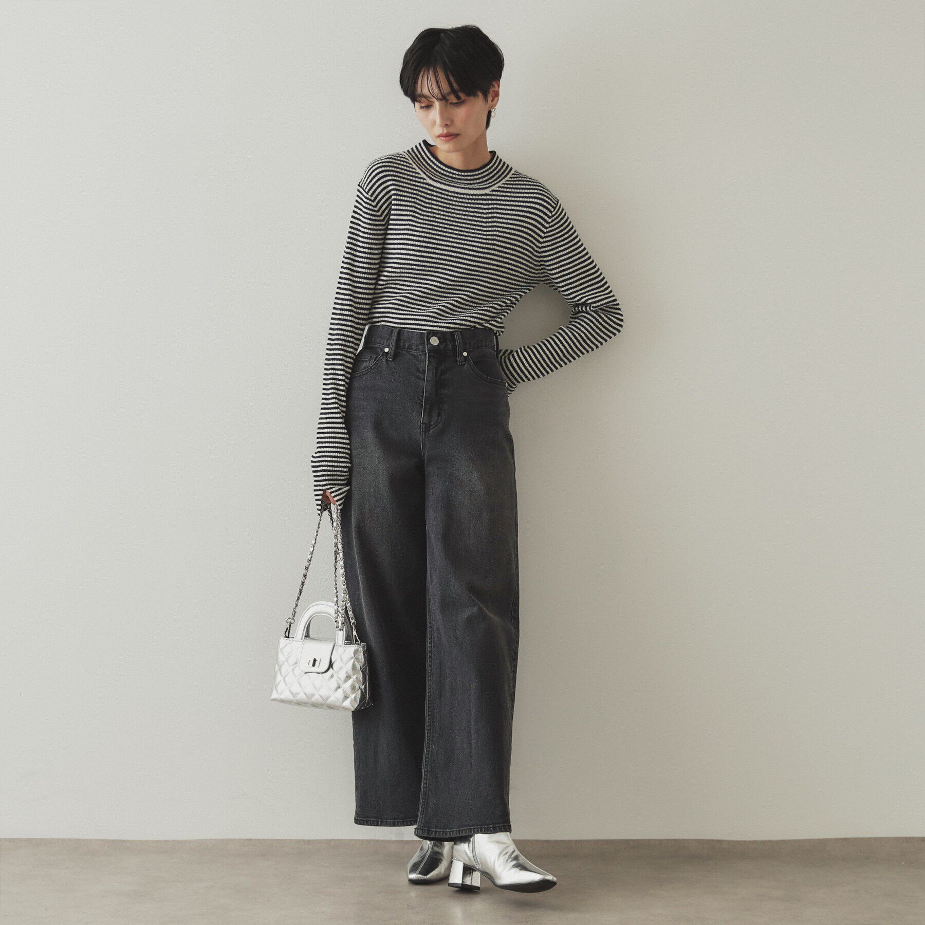 OPAQUE.CLIP「ハイネックリブニット／FILIVIVI・フィルビビ【洗濯機洗い可】」|ニット・セーター|