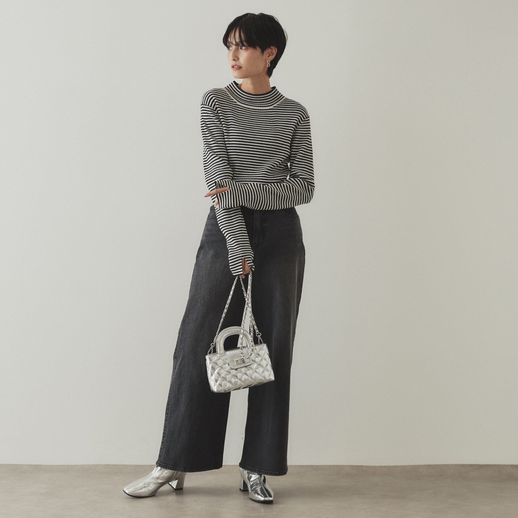 OPAQUE.CLIP「ハイネックリブニット／FILIVIVI・フィルビビ【洗濯機洗い可】」|ニット・セーター|