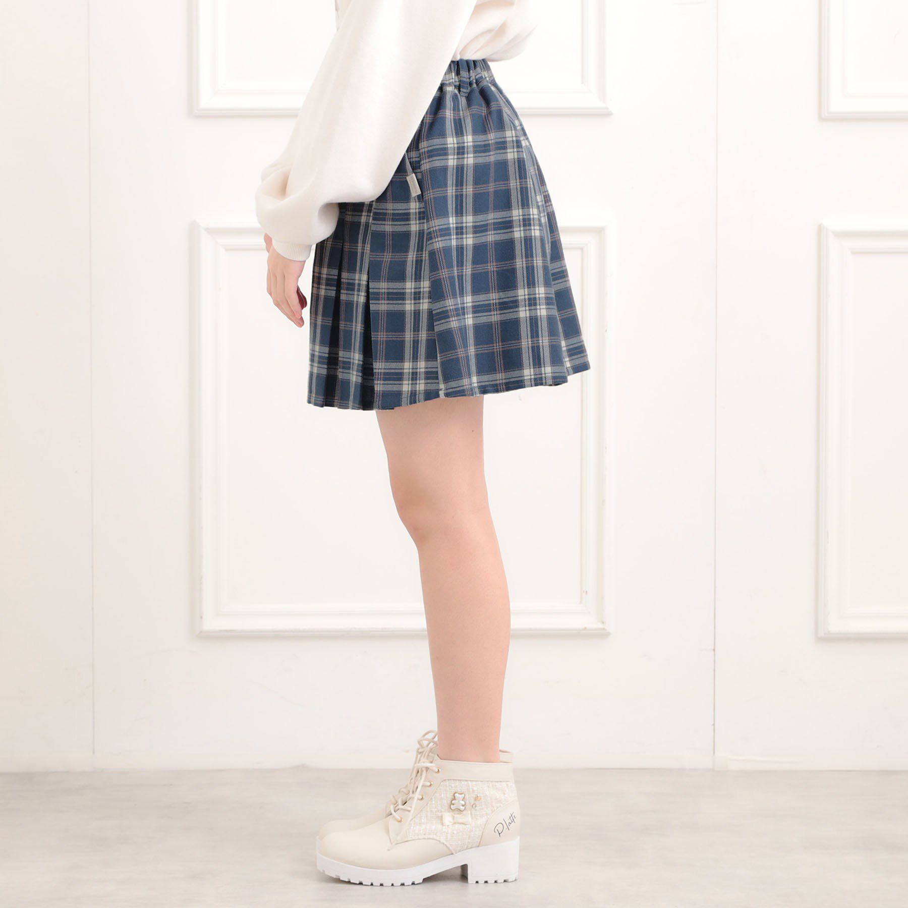 PINK-latte「微起毛プリーツスカート」|スカート|