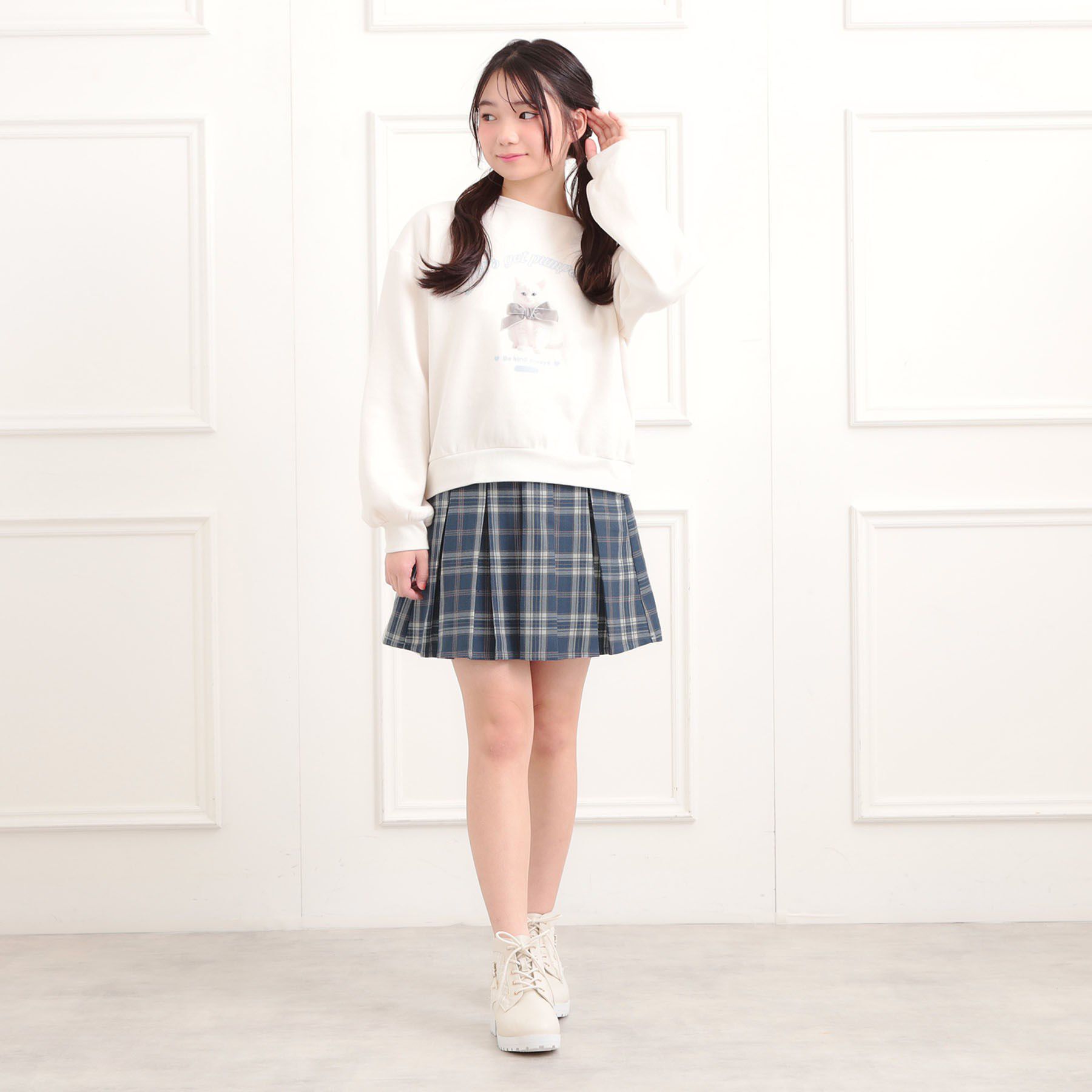 PINK-latte「微起毛プリーツスカート」|スカート|