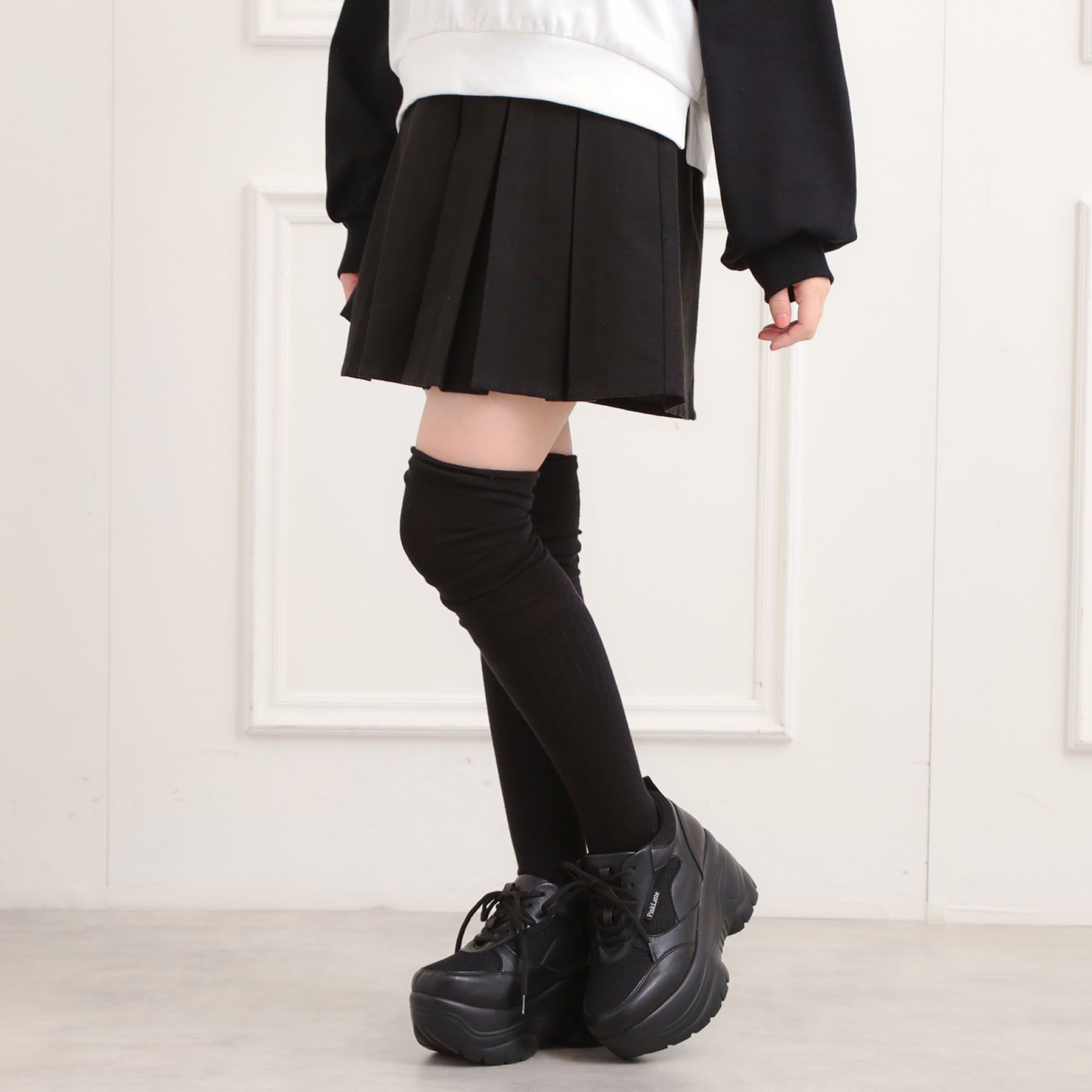 PINK-latte「微起毛プリーツスカート」|スカート|