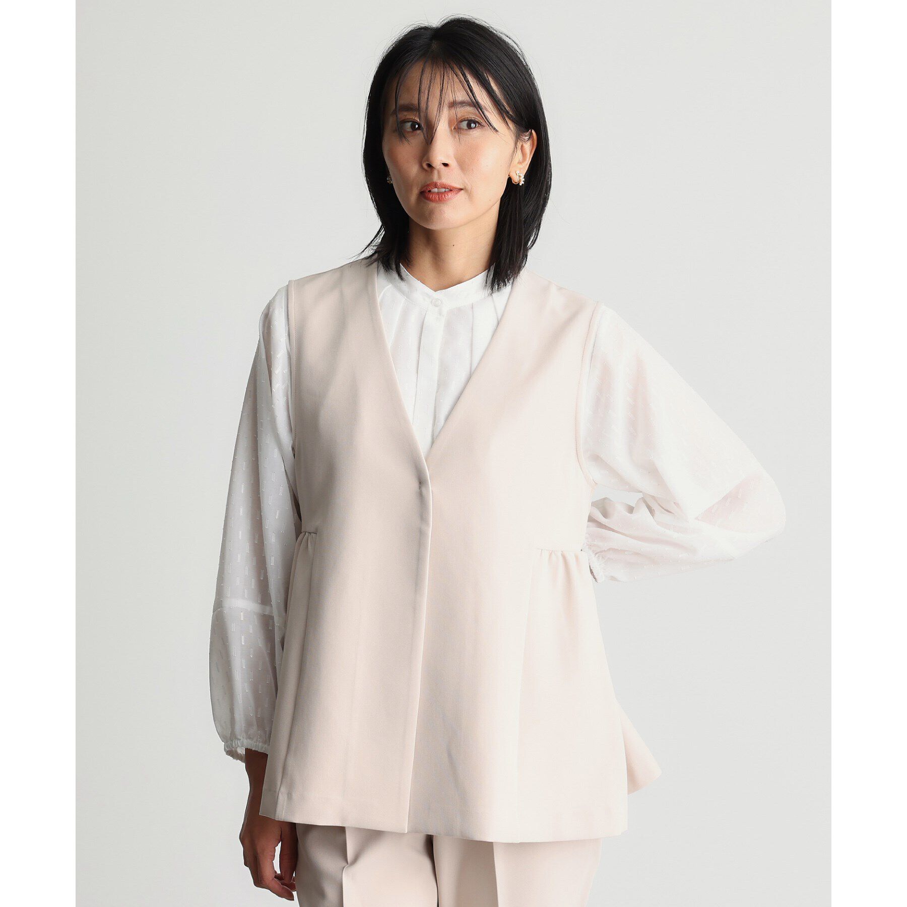 THE SHOP TK「【汚れ＆シワが付きにくい/セレモニー/通勤】ダブルクロスジレ/洗濯機OK」|ベスト・ジレ|