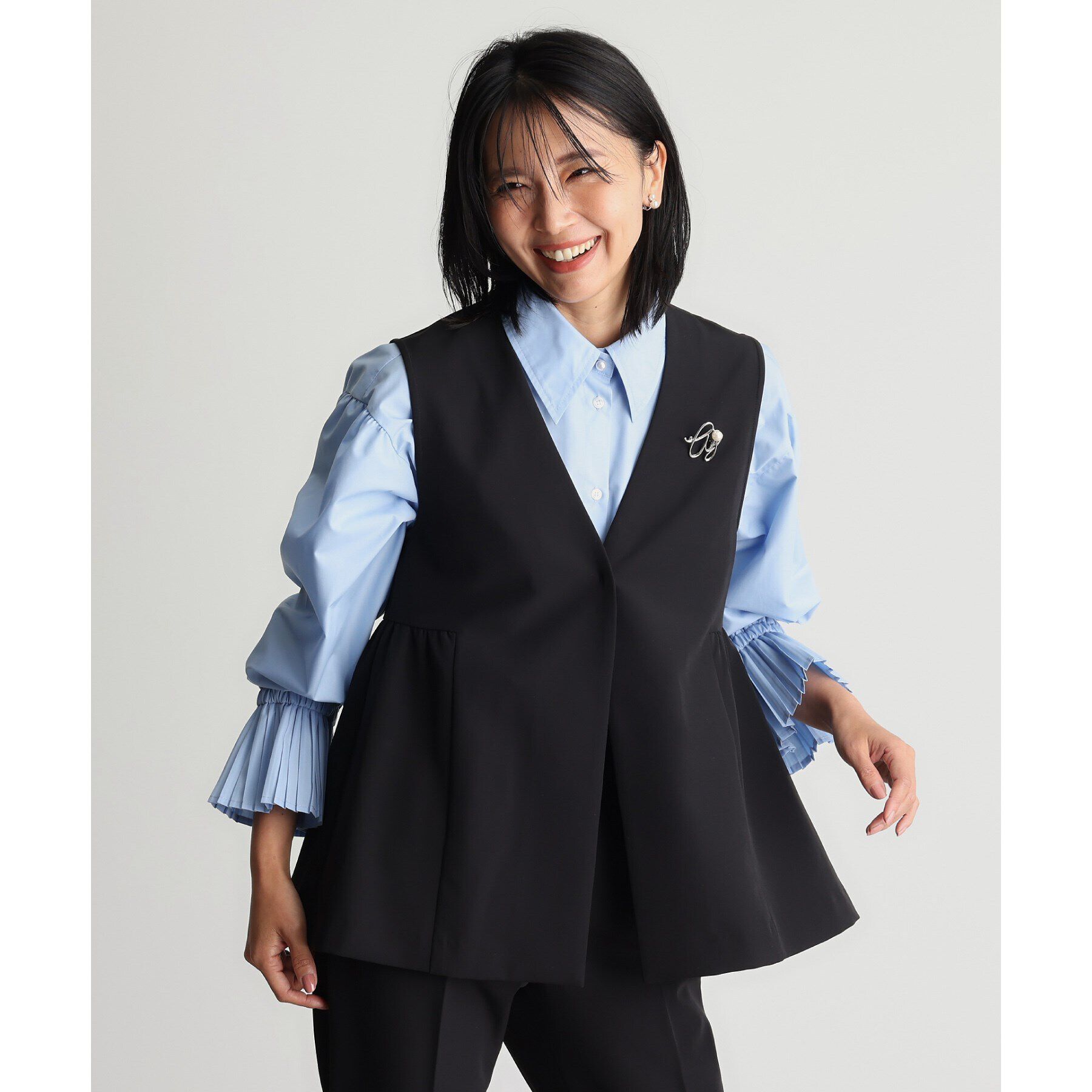 THE SHOP TK「【汚れ＆シワが付きにくい/セレモニー/通勤】ダブルクロスジレ/洗濯機OK」|ベスト・ジレ|